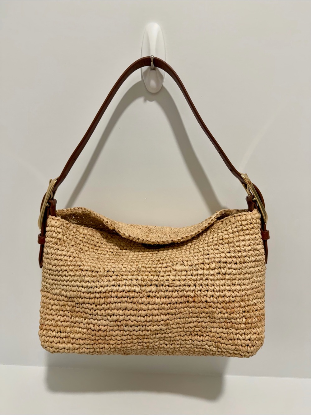 NEW J. Crew Berkeley small hand knotted shoulder bag in natural raffia CR882 - Picture 9 of 16